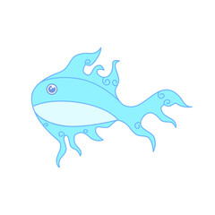 vector illustration of fish. animal icon. fish icon. for logo,icon,symbol and mascot. blue