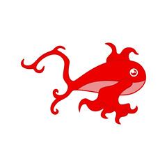 vector illustration of fish. animal icon. fish icon. for logo,icon,symbol and mascot. red