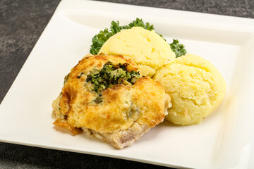 Roasted pangasius fillet with mashed potato