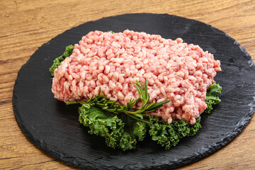 Raw pork minced meat for cooking