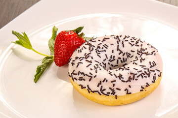 Glaze cundy donut with chocolate