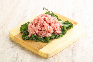 Raw pork minced meat for cooking