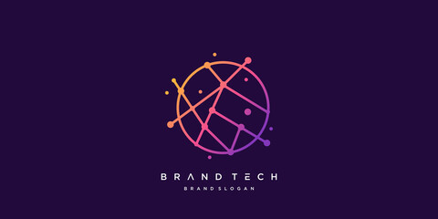 Global technology logo with creative abstract concept, world, data, digital, vector part 2