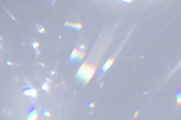 Blurred rainbow light refraction texture overlay effect for photo and mockups. Organic drop...