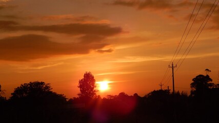 Fototapeta premium sunset in the mountains