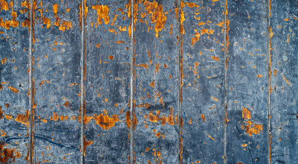 Banner alte Tür aus blau lackierten Brettern verwittert