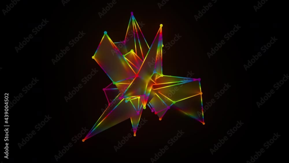 Aufkleber variable 3d render of futuristic linear ornament. digital decorative polygonal mesh in abstract mini