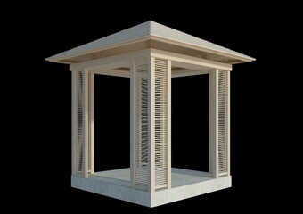 3d Render Building Structure On Isolated