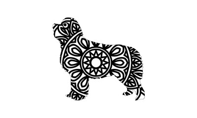 Dog adult antistress or children coloring page.