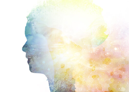 profile, head, silhouette, face, mozayka, abstract head