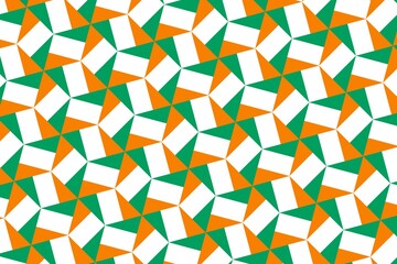 Simple geometric pattern in the colors of the national flag of Côte d'Ivoire