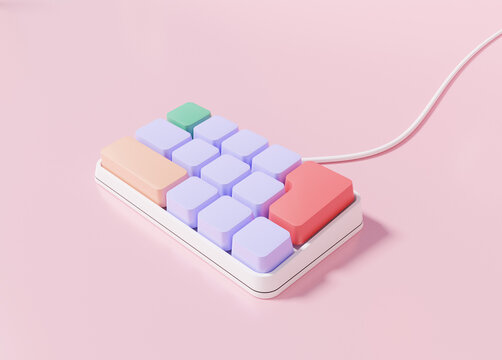 keyboard Shortcut small Minimal style Blank 3d illustration pink background. use in graphic design, Find people or stories on the internet and social media. Information Networking Concept