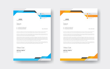 Abstract corporate business letterhead design template