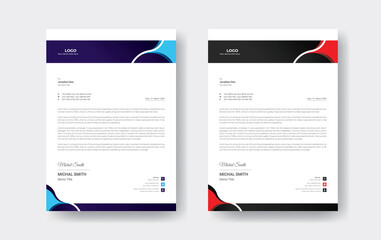 Abstract corporate business letterhead design template