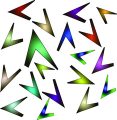 abstract background of randomly arranged multicolored corners 