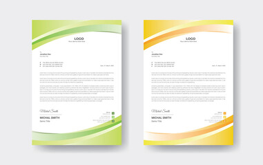 Abstract corporate business letterhead design template