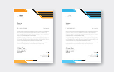 Abstract corporate business letterhead design template