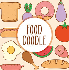 doodle food poster