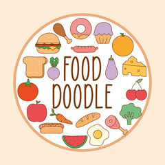 doodle food illustration