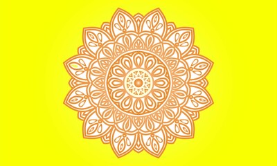 Mandala, tracery wheel mehndi design. Ethnic ornament, colorful doodle symmetry texture. Folk traditional spiritual tribal design. Curved shape, isolated on white. Color art. Vector