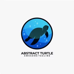 Fotobehang Abstract turtle logo design vector © dani