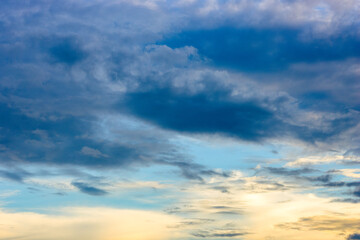 Naklejka na ściany i meble Shiny blue sky before the sunset in the evening