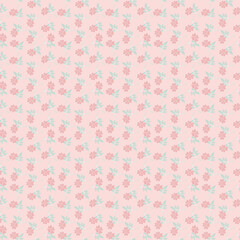 seamless pattern with pink flowers