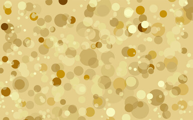 Golden monochrome abstract background Different size and color bubbles Horizontal vector illustration