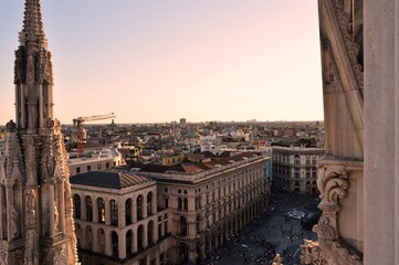Fototapeta premium Milan Cathedral view from rooftop