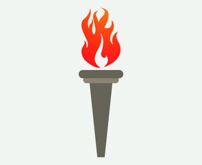 fire torch illustration flame abstract design with Background Gray