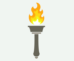 Torch Design vector. torch games on gray background flame