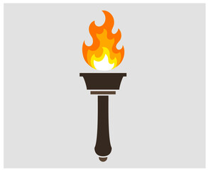 Torch Design vector torch games on gray background flame