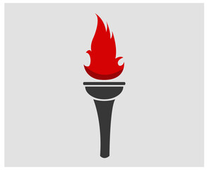 design torch Gray symbol flame abstract illustration vector on Background 