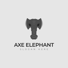 axe elephant logo or icon template design