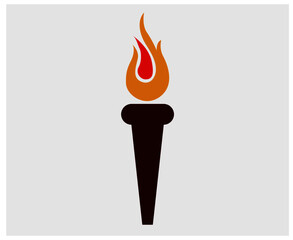 torch icon flame vector illustration abstract design with Background Gray