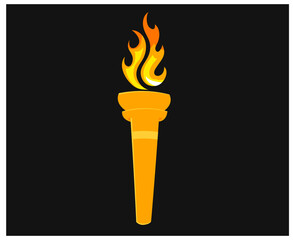 torch game Yellow design with flame illustration with Background 
