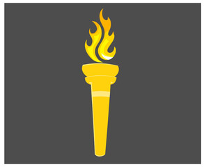 torch game Yellow design with flame illustration with Background 
