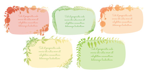 Banners with Silhouette made of Herb Plants