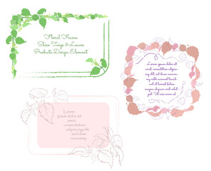 Vintage Frames with the Shiso Leaves and Twigs