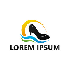 Woman shoes logo template design