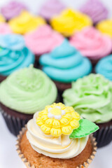 Cupcakes Cup Cakes With Colorful Icing or Frosting