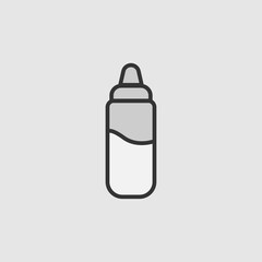 Baby bottle icon in filled outline style