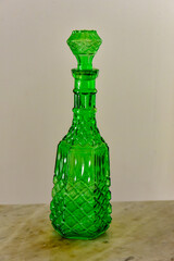 Emerald Green Decorative Glass Decanter
