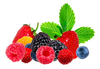 berry mix isolated on a white background
