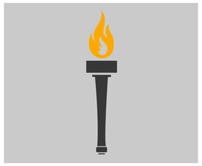 abstract torch design logo illustration on Gray Background