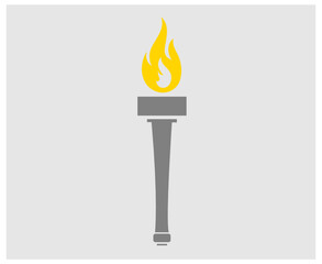 abstract torch design logo illustration on Gray Background