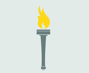 torch logo illustration abstract vector design with Gray Background