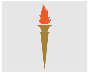 torch Brown symbol illustration abstract design on Gray Background