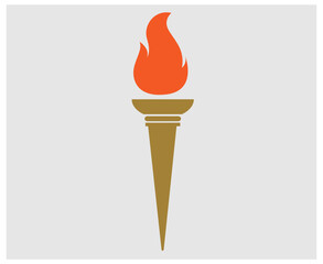 torch Brown symbol illustration abstract design on Gray Background