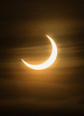 Fototapeta na wymiar Annular eclipse over Montreal sky
